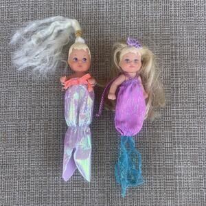 VTG Mattel Barbie Magical Mermaid Tail Krissy baby doll & 1993 Sea twin Baby